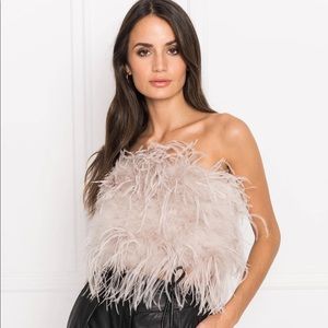 Lamarque Zaina Feather Top Dusty Rose